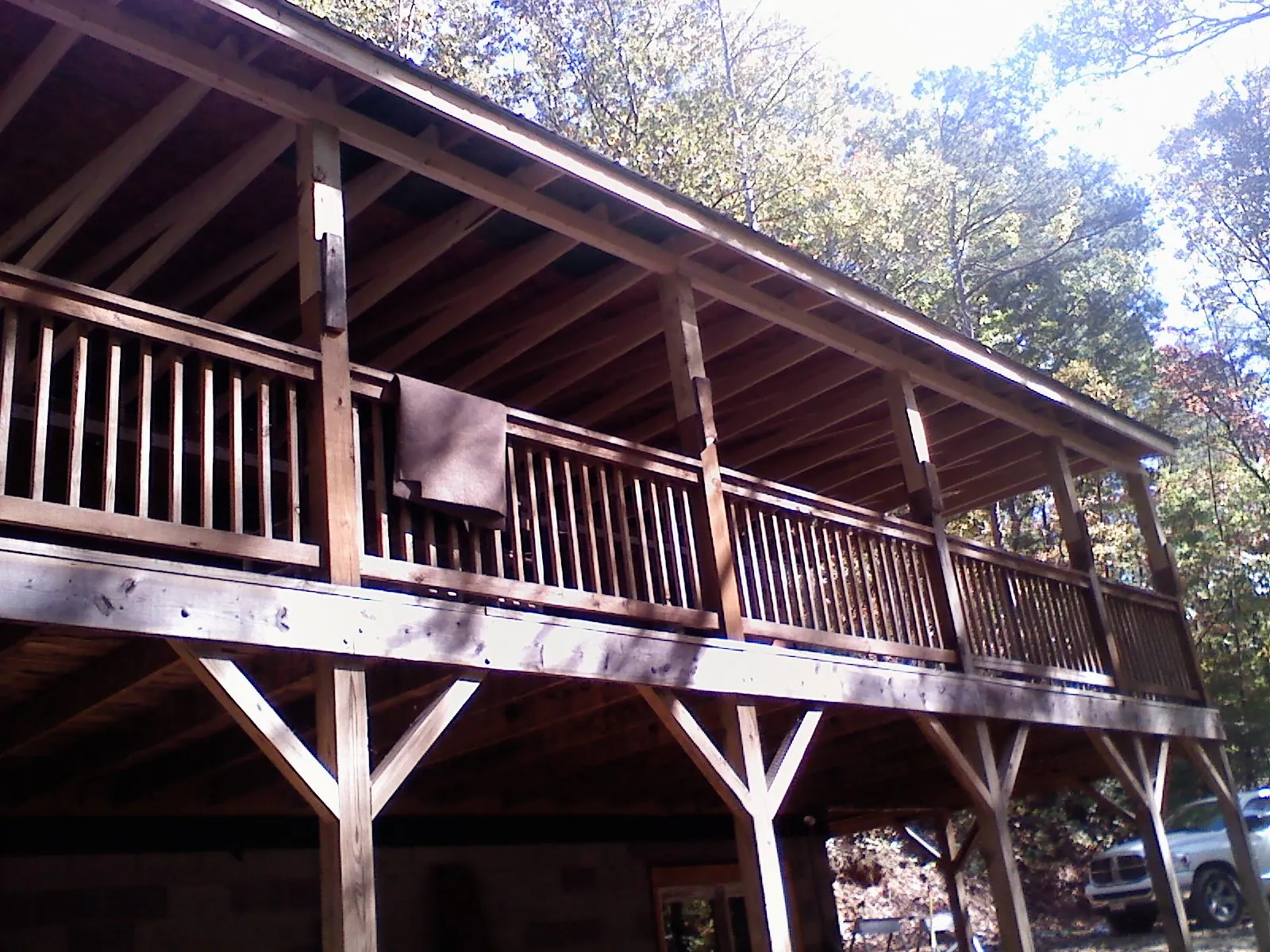 Timber framing under a new elevated porch and deck — Roof Leak Repair in Shorewood by Roofing Brothers